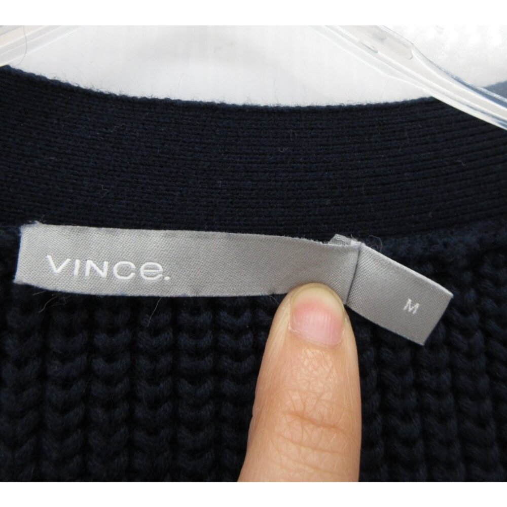 Vince Sweater Medium Cashmere Blend Cardigan Button Up Ribbed Classic - Picture 8 of 10